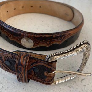 Tony Lama women 36 belt style C40833 leather 1.5 inch width